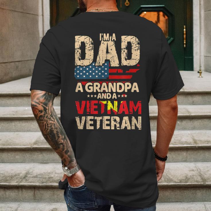 Dad Grandpa Husband Us Flag Vietnam Veteran Father Day Mens Back Print T-shirt Gifts for Men