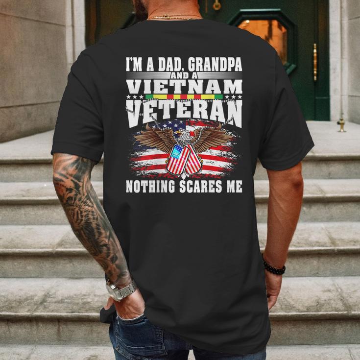 Mens Im A Dad Grandpa And Vietnam Veteran - Nothing Scares Me Mens Back Print T-shirt Gifts for Men