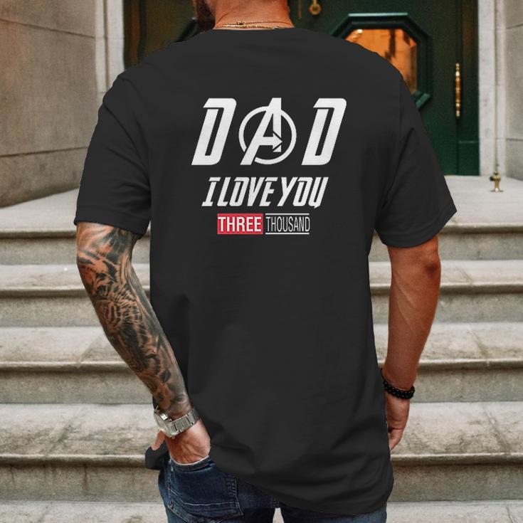 Dad I Love You 3000 Endgame Superhero Mens Back Print T-shirt Gifts for Men