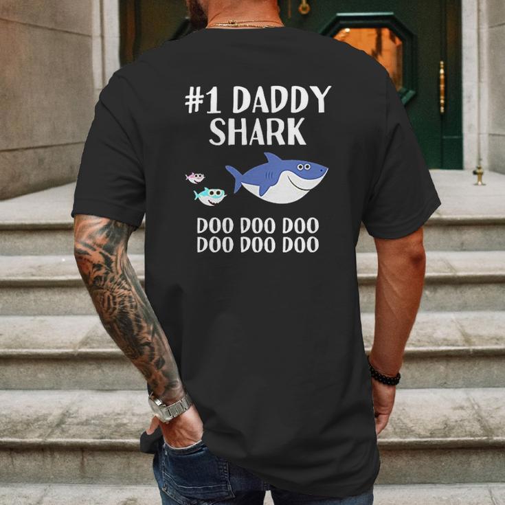 Daddy Shark Doo Doo Dad Fathers Day Mens Back Print T-shirt Gifts for Men