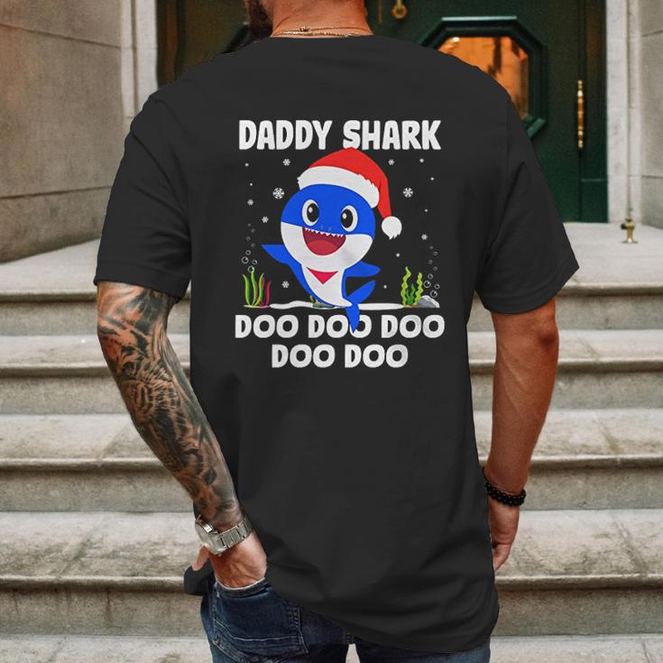 Men Daddy Shark With Santa Claus Hat Family Pajama Mens Back Print T-shirt Gifts for Men