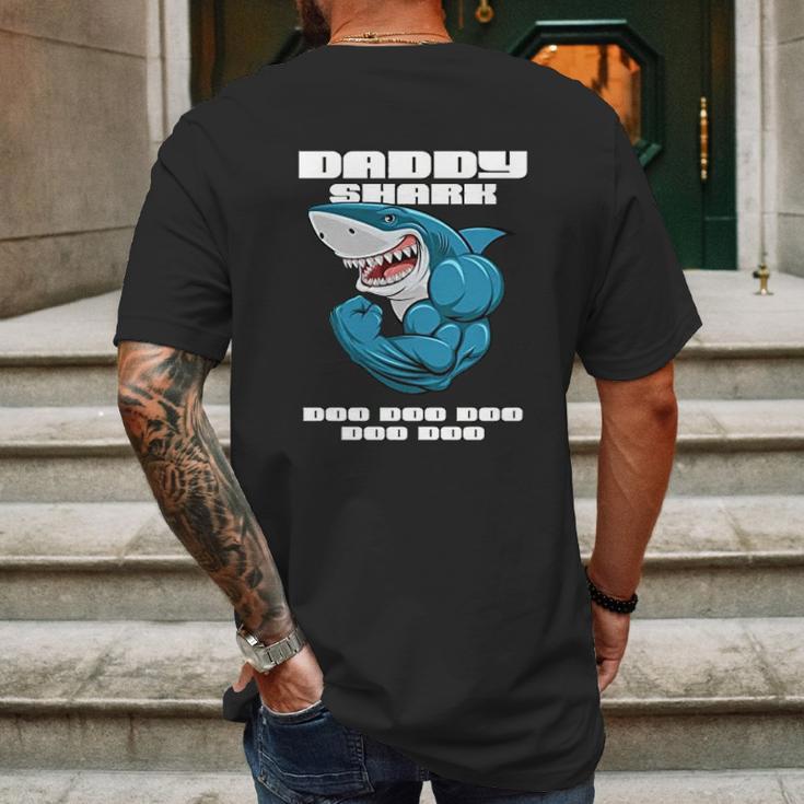 Daddy Shark Strength Mens Back Print T-shirt Gifts for Men