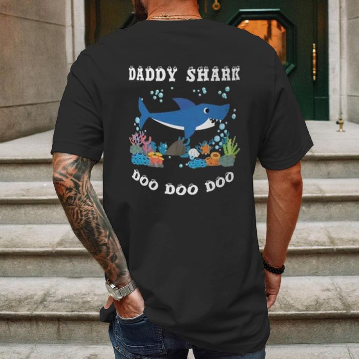 Daddy Shark Under Water Mens Back Print T-shirt Gifts for Men