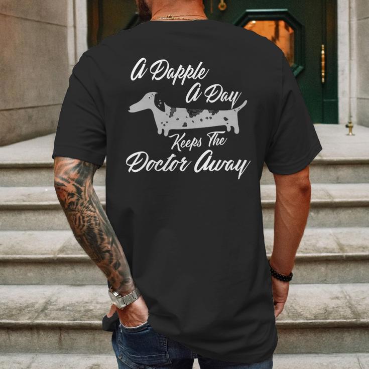 A Dapple A Day Keeps The Doctor Away Dachshund Mens Back Print T-shirt Gifts for Men