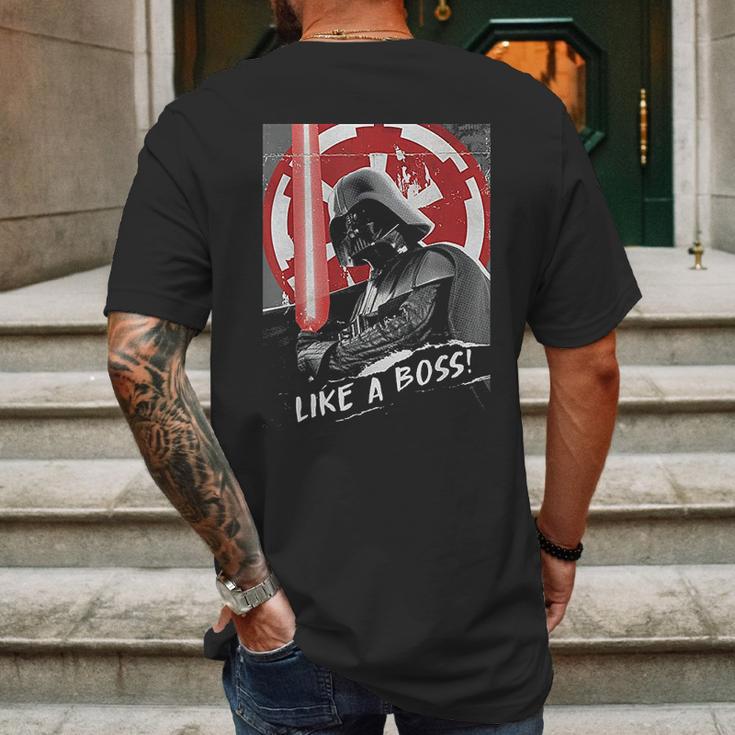 Darth Vader Like A Boss Funny Design Mens Back Print T-shirt Gifts for Men