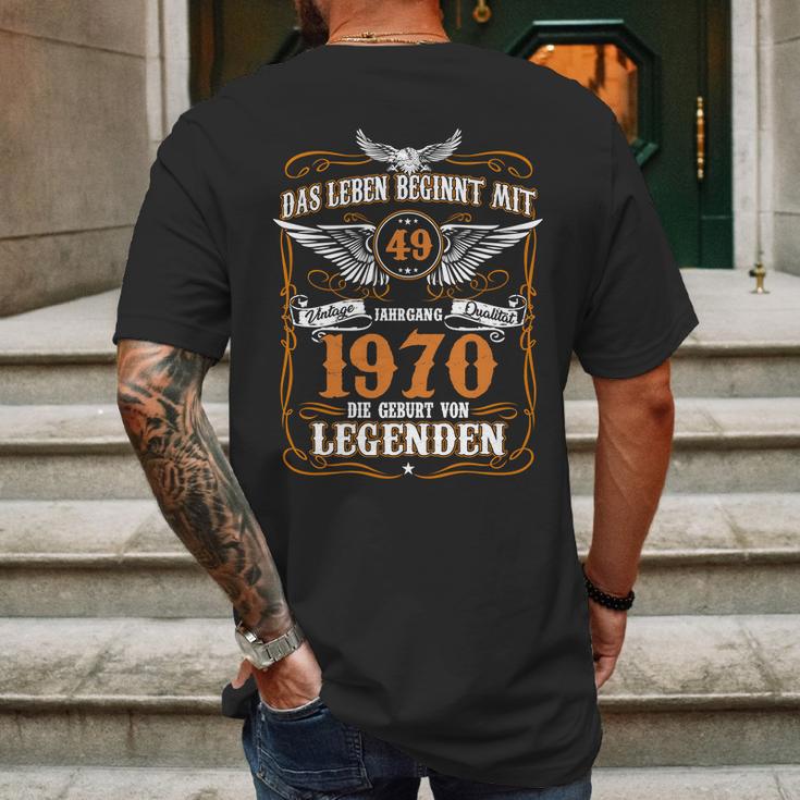 Das Leben Beginnt Mit 49 Jahrgang 1970 Die Geburt Von Legenden Mens Back Print T-shirt Gifts for Men