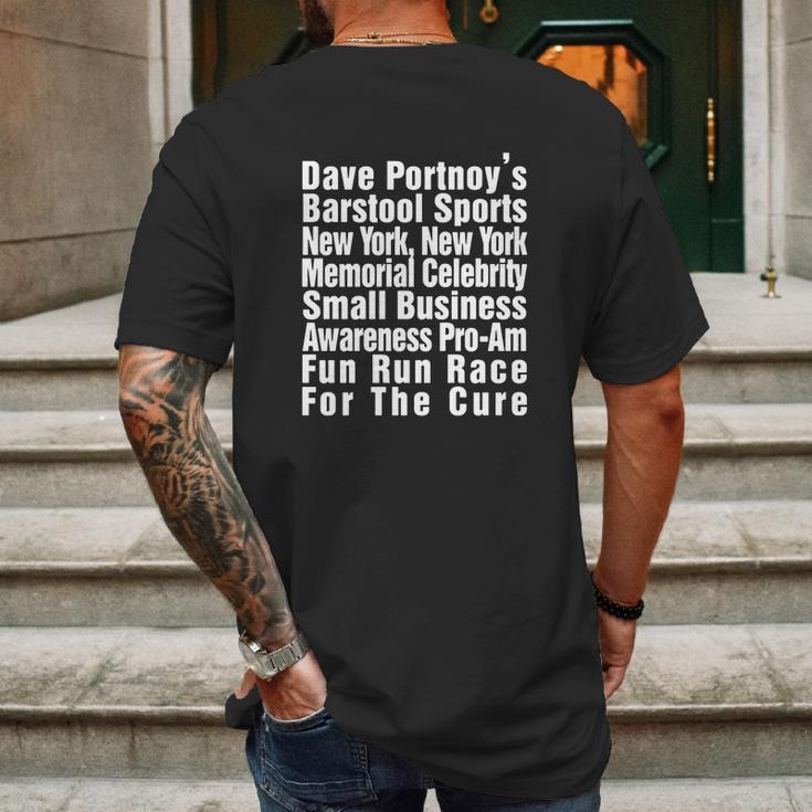 Dave Portnoy Barstool Sports New York New York Memorial Celebrity Small Business Mens Back Print T-shirt Gifts for Men