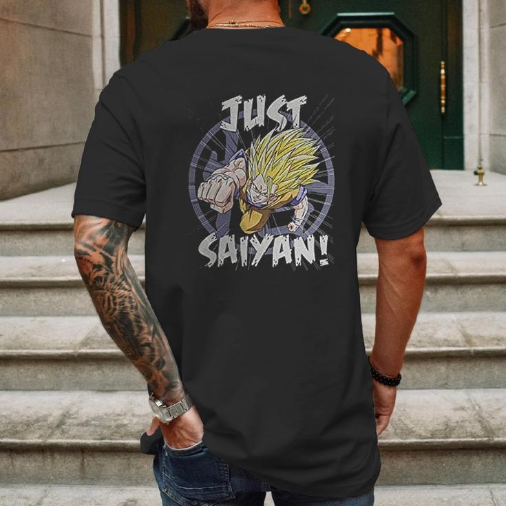 Dbz Just Saiyan Mens Back Print T-shirt Gifts for Men