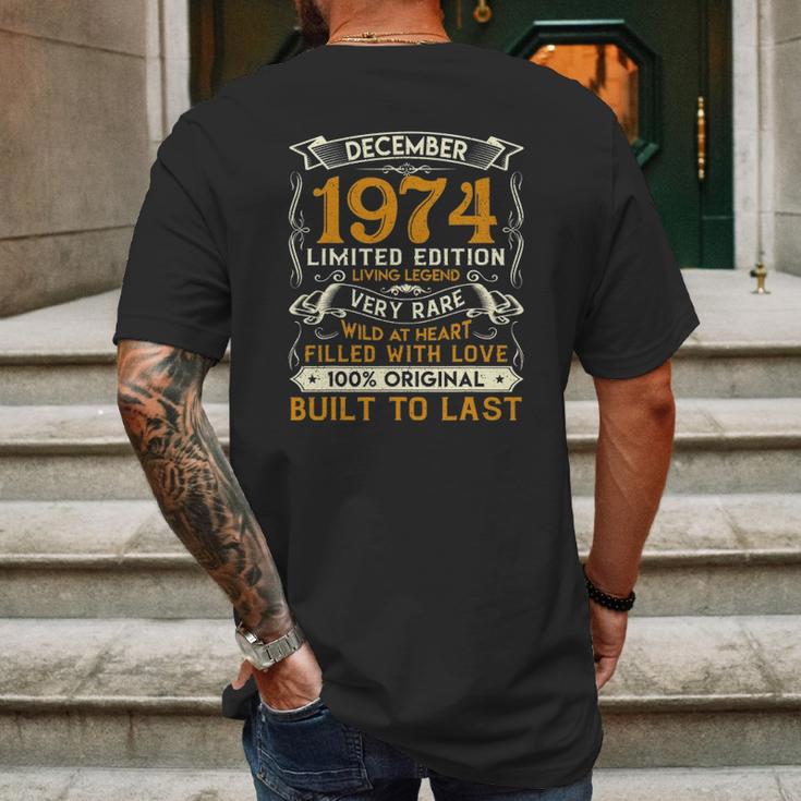 December 1974 45 Years Old 47Th Birthday Gifts Mens Back Print T-shirt Gifts for Men