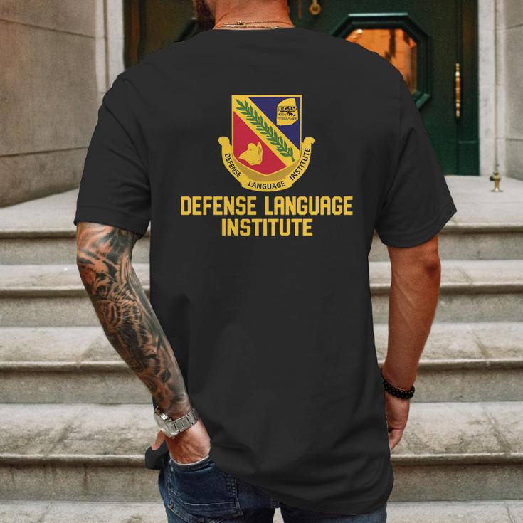 Defense Language Institute Mens Back Print T-shirt Gifts for Men