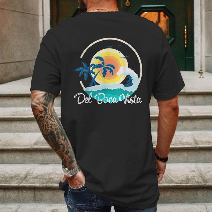 Del Boca Vista Retro Retirement Florida Mens Back Print T-shirt Gifts for Men