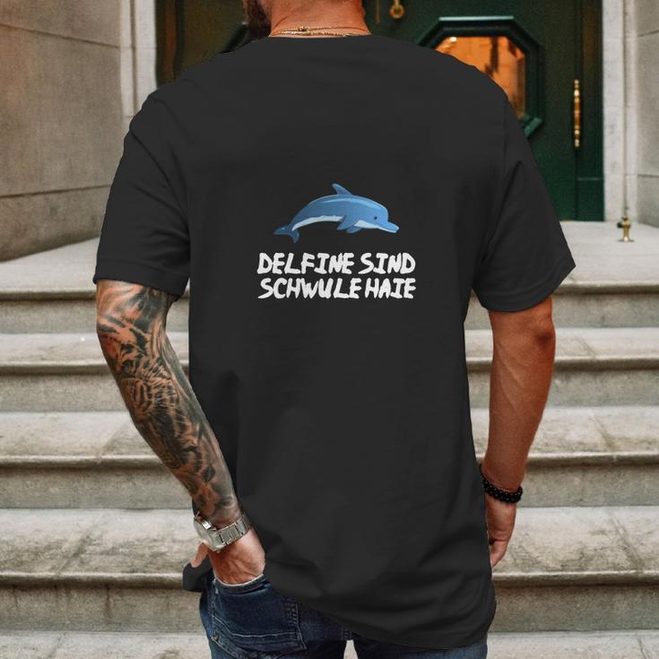 Delfine Sind Schwule Haie | Wie Gewitter Im Kopf Mens Back Print T-shirt Gifts for Men