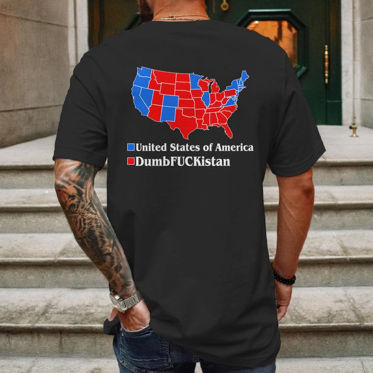 Democratic United States Of America Vs Dumfuckistan Resistance Resist Anti Trump Mens Back Print T-shirt Gifts for Men