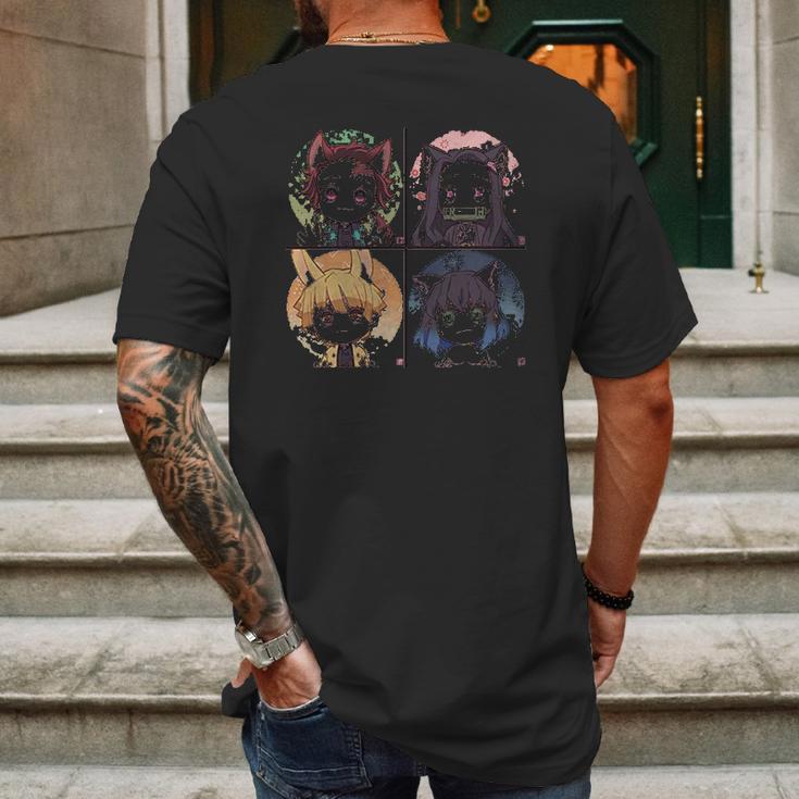 Demon Slayer Characters Mens Back Print T-shirt Gifts for Men