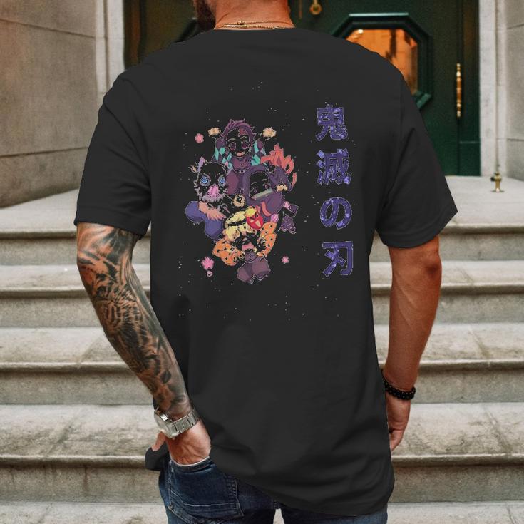 Demon Slayer Kimetsu No Yaiba Nezuko Zenitsu Tanjiro Inosuke Mens Back Print T-shirt Gifts for Men