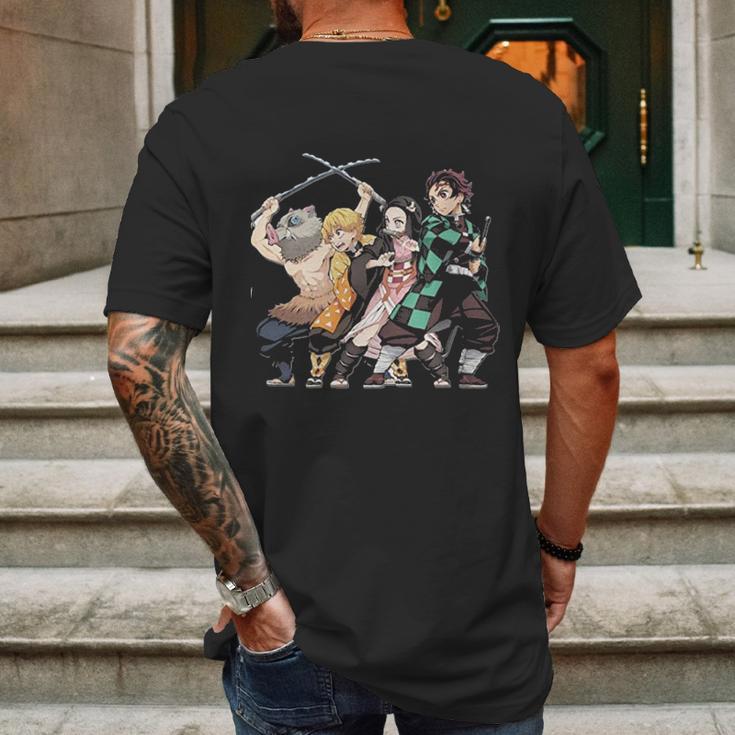 Demon Slayer Main Characters Mens Back Print T-shirt Gifts for Men