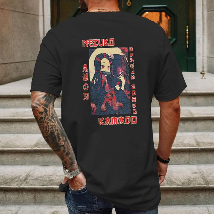 Demon Slayer Nezuko Illustration Mens Back Print T-shirt Gifts for Men