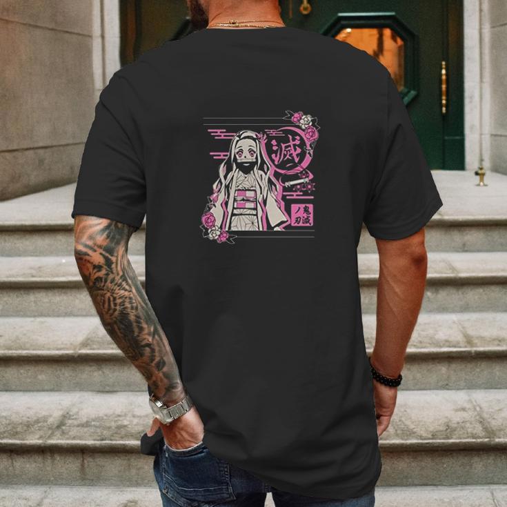 Demon Slayer Graphic In Pink Mens Back Print T-shirt Gifts for Men