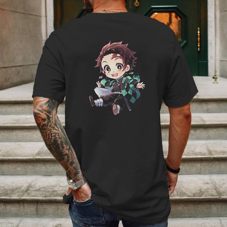 Demon Slayer Tanjirou Cartoon Character Mens Back Print T-shirt Gifts for Men