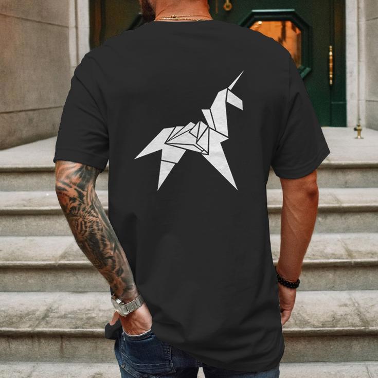 Design By Humans Origami Unicorn Graphic Mens Back Print T-shirt Gifts for Men