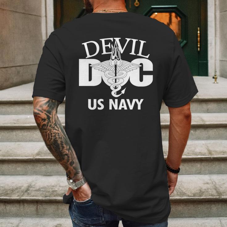 Devil Doc Us Navy Mens Back Print T-shirt Gifts for Men