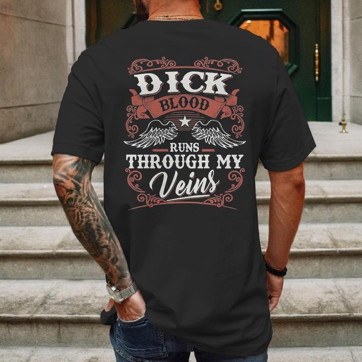 Dick Blood Runs Through My Veins Mens Back Print T-shirt Gifts for Men