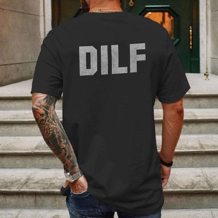 Dilf Handsome Hot Dad Fars Day Funny Crewneck Mens Back Print T-shirt Gifts for Men