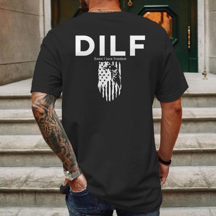 Dilf Shirt Damn I Love Freedom Dad Shirt Graphic Design Printed Casual Daily Basic Mens Back Print T-shirt Gifts for Men