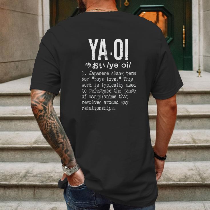 Distressed Yaoi Definition Bl Boys Love Mens Back Print T-shirt Gifts for Men