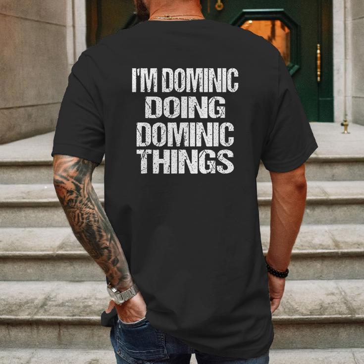 Dominic Things Mens Back Print T-shirt Gifts for Men