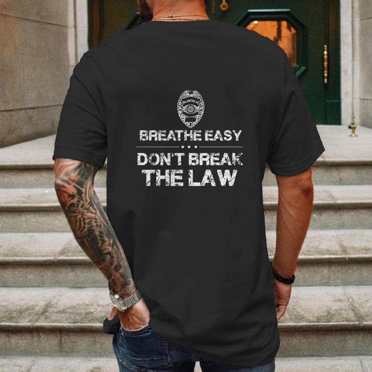 Dont Resist Arrest Shirt Breathe Easy Dont Break The Law Mens Back Print T-shirt Gifts for Men