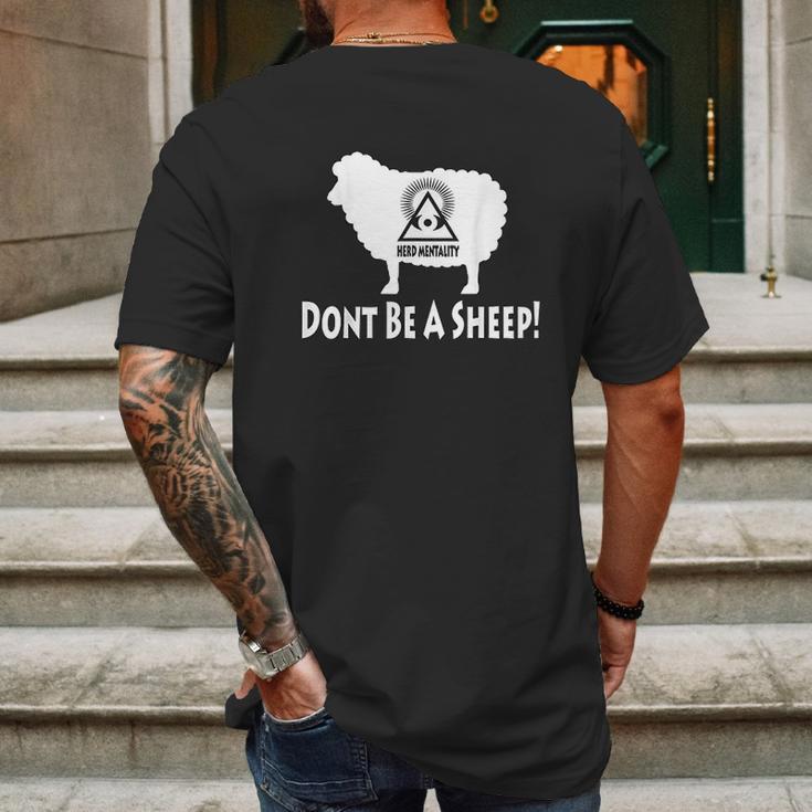 Dont Be A Sheep Illuminati Anti Nwo Mens Back Print T-shirt Gifts for Men