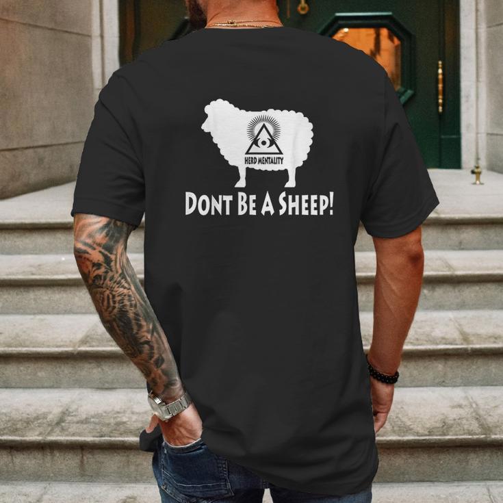 Dont Be A Sheep Illuminati Mens Back Print T-shirt Gifts for Men