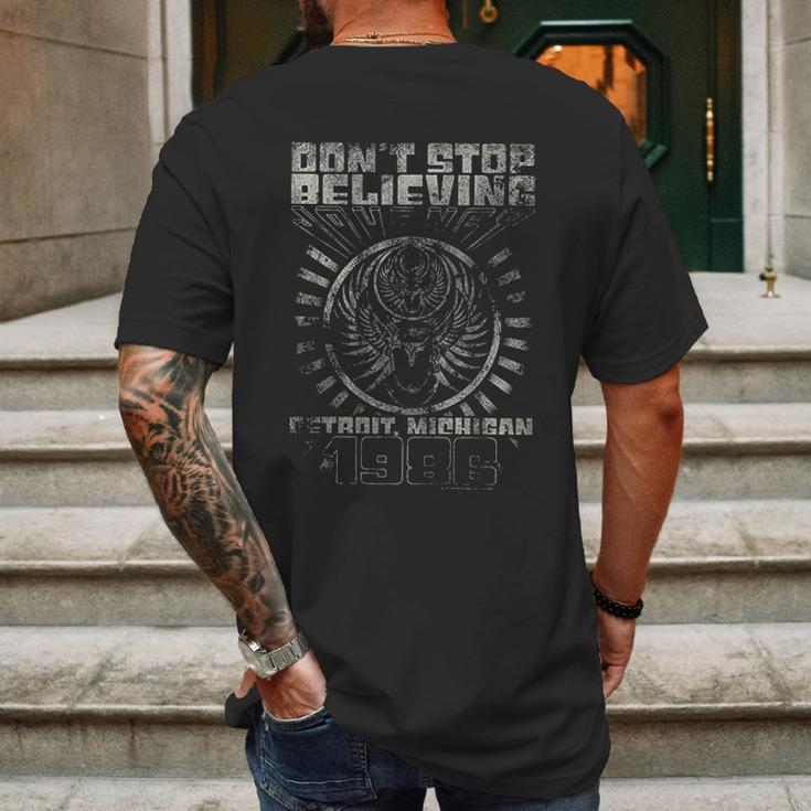 Dont Stop Believing Detroit Album Guitar Cover Rock Band Junior Mens Back Print T-shirt Gifts for Men