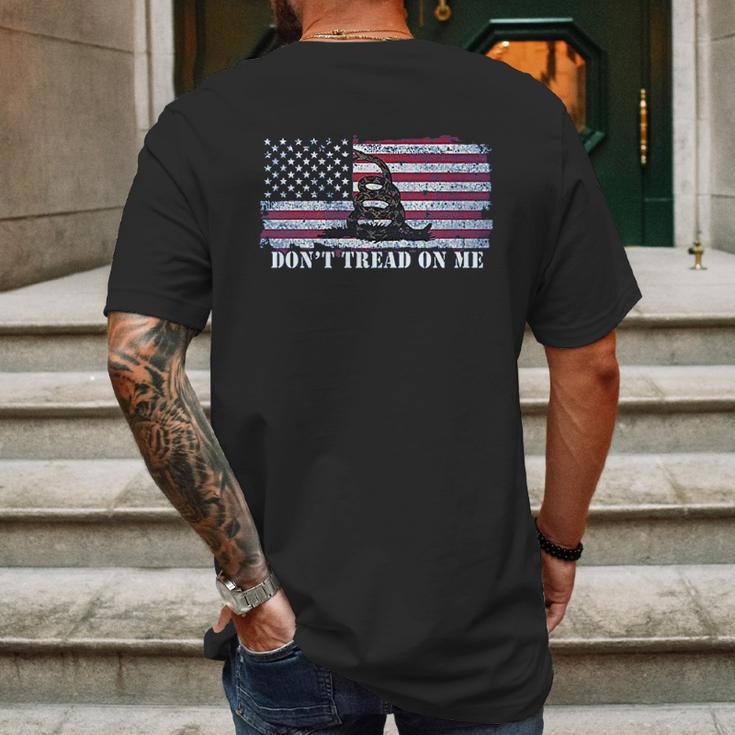 Dont Tread On Me Flag Mens Back Print T-shirt Gifts for Men