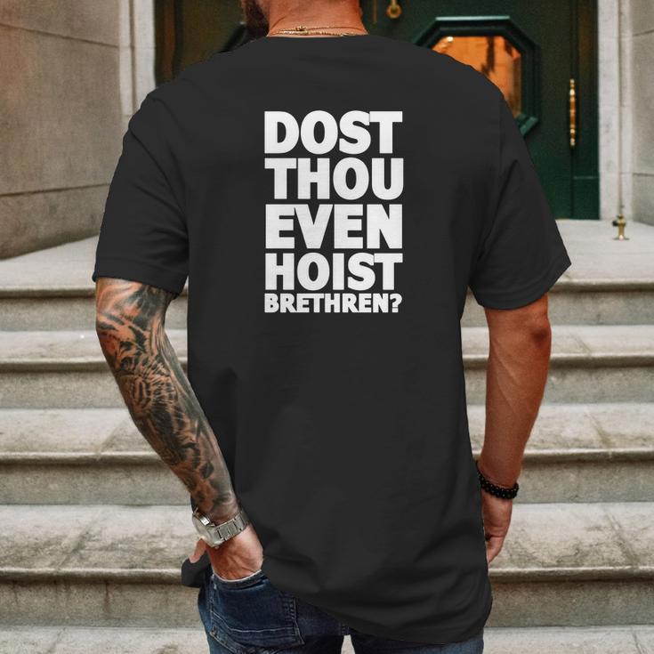 Dost Thou Even Hoist Brethren Funny Weightlifting Tee Shirt Mens Back Print T-shirt Gifts for Men