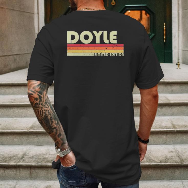 Doyle Surname Funny Retro Vintage 80S 90S Birthday Reunion Mens Back Print T-shirt Gifts for Men