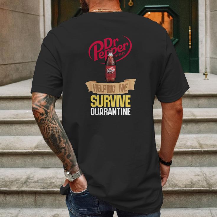 Dr Pepper Est 1885 Helping Me Survive Quarantine Mens Back Print T-shirt Gifts for Men