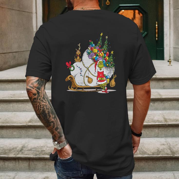 Dr Seuss Grinch Sleigh Mens Back Print T-shirt Gifts for Men