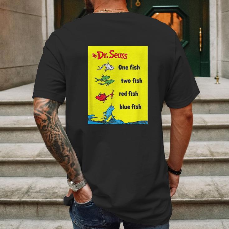 Dr Seuss One Fish Two Fish Book Cover Mens Back Print T-shirt Gifts for Men