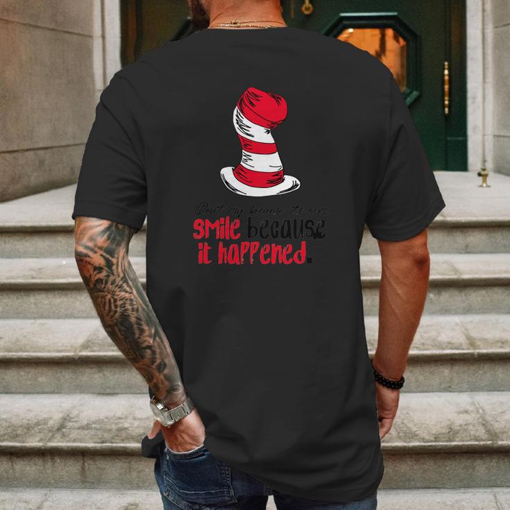 Dr Seuss - Smile Because It Happened Mens Back Print T-shirt Gifts for Men