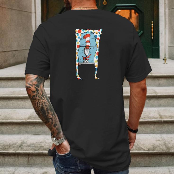 Dr Seuss Window Cat Mens Back Print T-shirt Gifts for Men