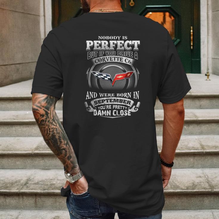 Drive A Corvette C6 September Mens Back Print T-shirt Gifts for Men