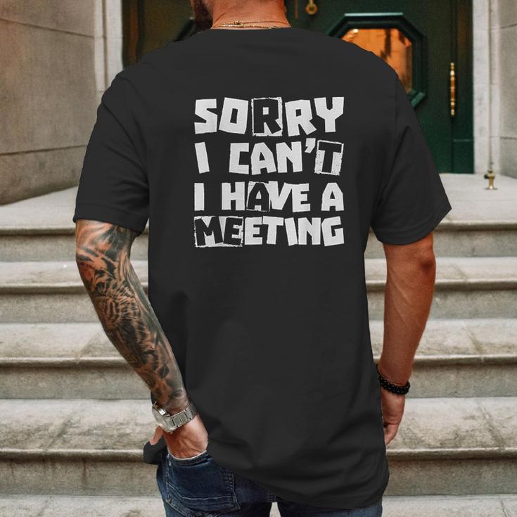 Drug Alcohol Addiction Recovery Warrior Rehab Sorry I Cant Mens Back Print T-shirt Gifts for Men