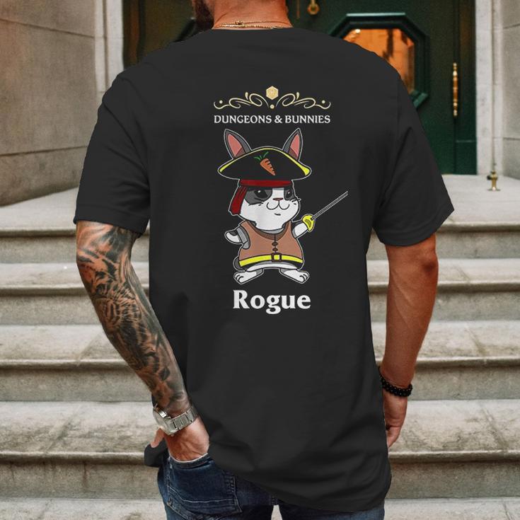 Dungeons And Bunnies Rpg D20 Rogue Roleplaying Gamers Gift Mens Back Print T-shirt Gifts for Men