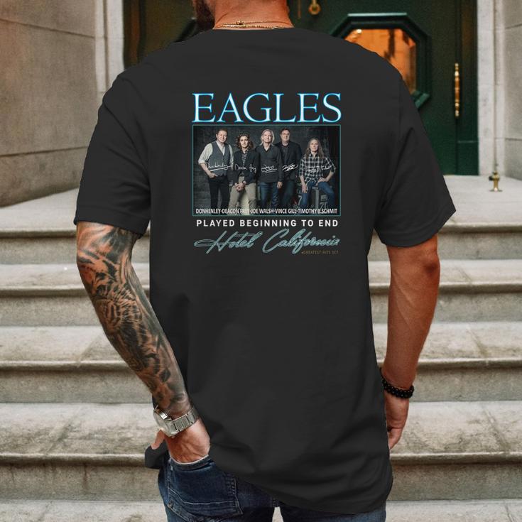 Eagle Signatures Played Beginning To End Hotel California Shirt Mens Back Print T-shirt Gifts for Men