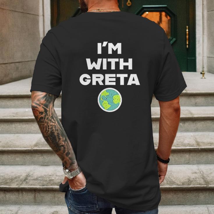 Earth Day Climate Change I Am With Greta Mens Back Print T-shirt Gifts for Men