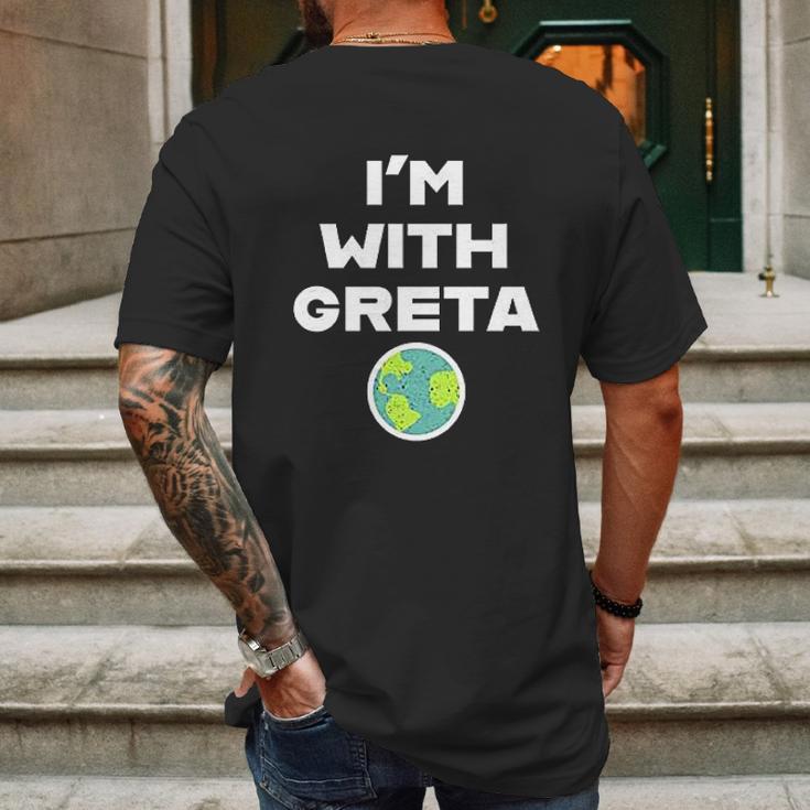 Earth Day Climate Change Im With Greta Science Mens Back Print T-shirt Gifts for Men