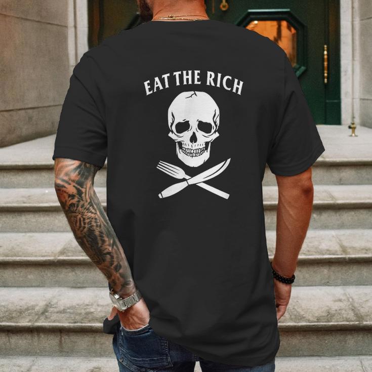 Eat The Rich Protest Socialist Communist Gift Mens Back Print T-shirt Gifts for Men