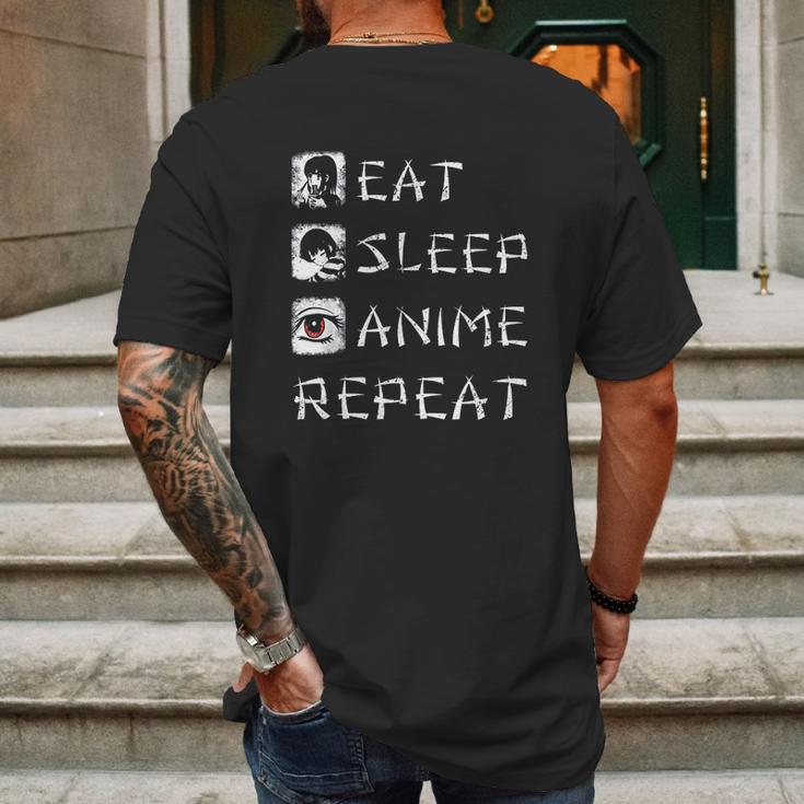 Eat Sleep Anime Repeat Mens Back Print T-shirt Gifts for Men